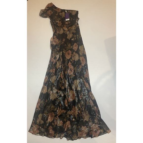 Ralph Lauren Collection Chiffon One Shoulder Evening Dress Silk Gown 2 XS S $4k - Picture 10 of 14